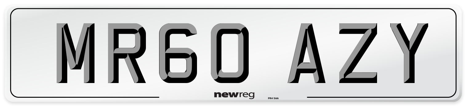 MR60 AZY Number Plate from New Reg